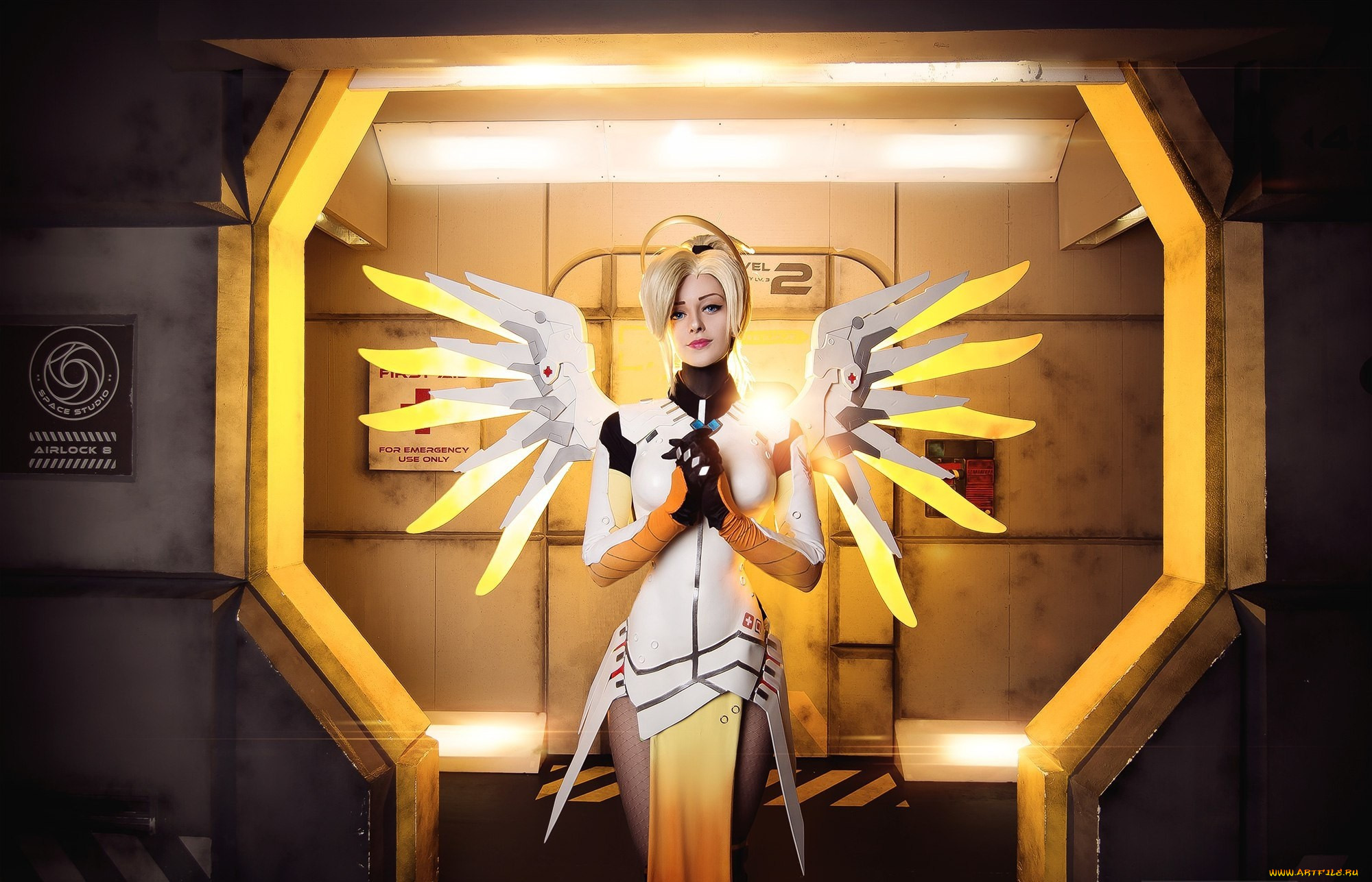 , cosplay , , sugoi, cosplay, uniform, bishojo, subarashii, blonde, oppai, mecha, seifuku, pretty, blue, eyes, girl, woman, angel, mercy, overwatch, game, amelia reus